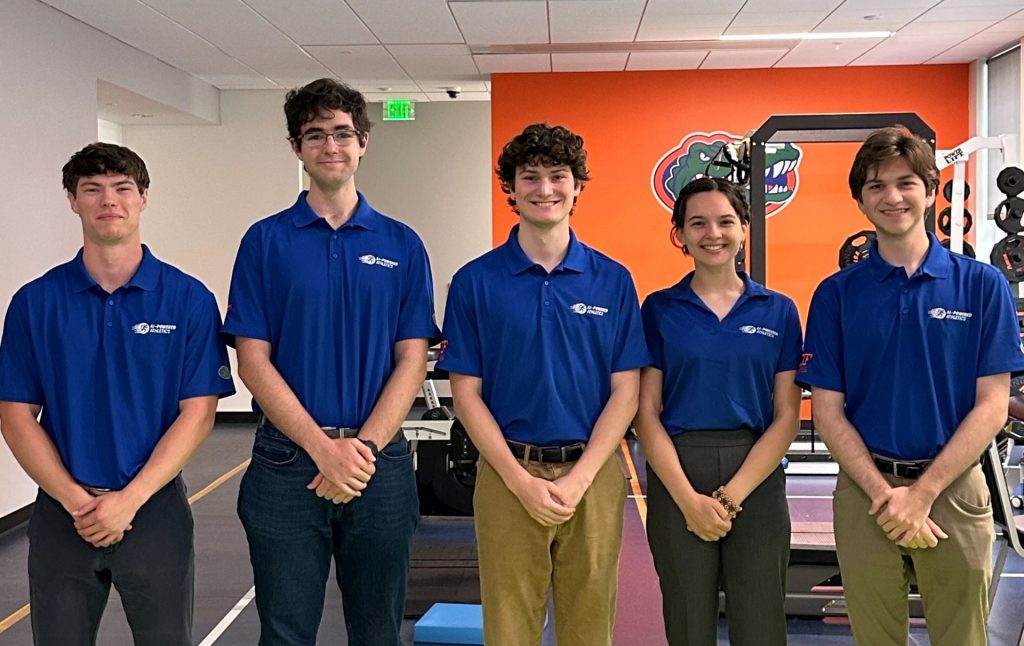 Students on the AI-Powered Athletics project posing for a picture